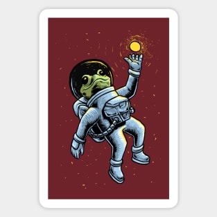 frog head astronaut Magnet